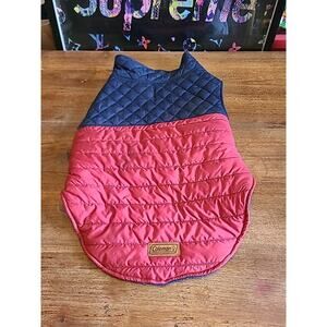 Coleman Dog Coat Red Quilted Large Breed Fleece Line Warm